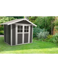 CASETTA DA GIARDINO IN PVC GROSFILLEX "DECO 5" GRIGIO SCURO E BIANCO 295X261X236 CM - COD. 22905276